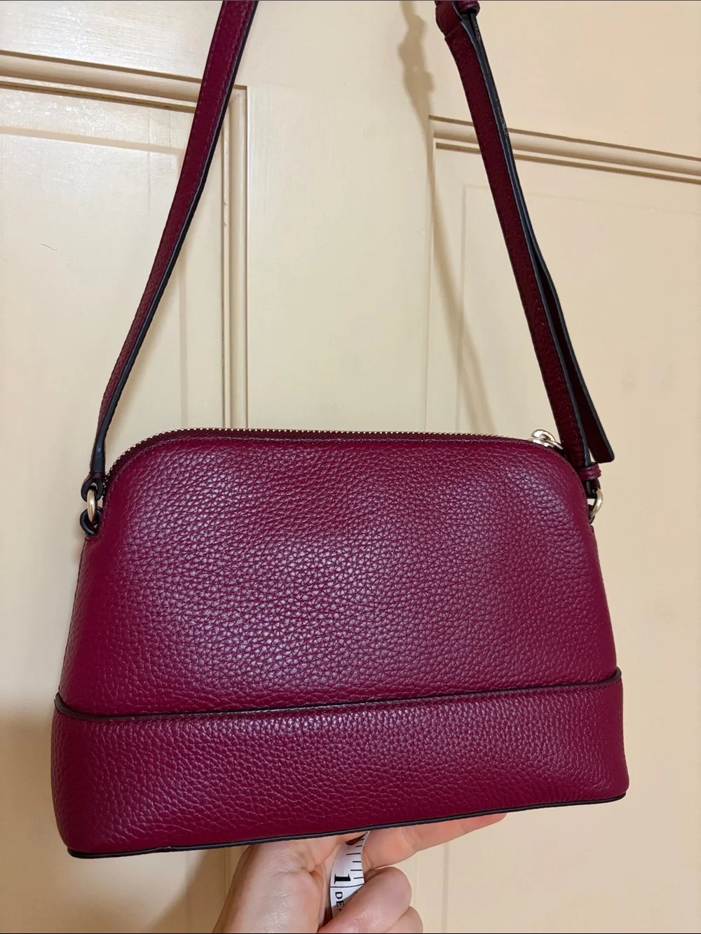kate spade Pebbled Leather Crossbody in Deep Berry